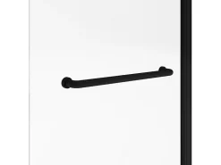 Pare-Baignoire|Vente-unique Pare baignoire avec porte-serviette en métal noir mat au style industriel - 70 x 140 cm - TOBIN