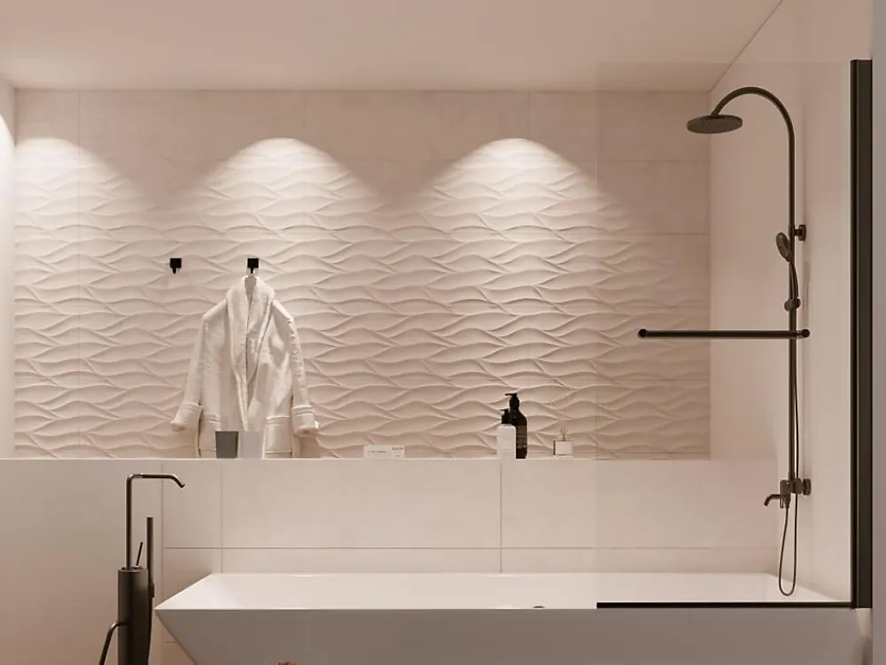 Pare-Baignoire|Vente-unique Pare baignoire avec porte-serviette en métal noir mat au style industriel - 70 x 140 cm - TOBIN