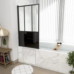 Galedo Pare baignoire Black Indus pivotant noir 130 x 75cm