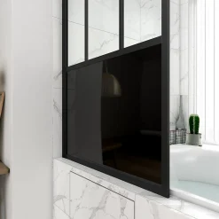 Galedo Pare baignoire Black Indus pivotant noir 130 x 75cm