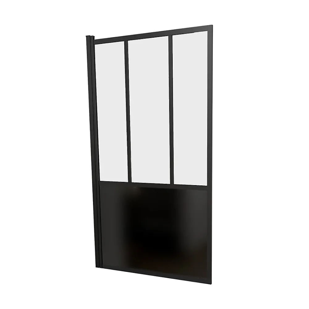 Galedo Pare baignoire Black Indus pivotant noir 130 x 75cm
