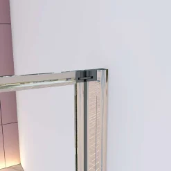 AICA Sanitaire Pare baignoire Chrome pliante,L120xH140cm avec pliante 5 volets pliants 180 degrés,Installation réversible,4mm verre trempé