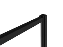 Vente-unique Pare baignoire coulissant noir mat avec porte serviette - 120x140 cm - WAIMEA