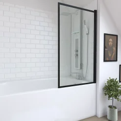 Pare-Baignoire|Galedo Pare baignoire Dark Edge pivotant noir 130 x 75cm