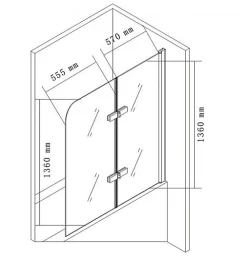 Bernstein Pare baignoire en verre véritable NANO EX209 - 1200x1400x6 mm