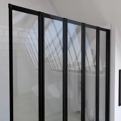 Galedo Pare baignoire Five 5 volets pivotants noir 143 x 125cm