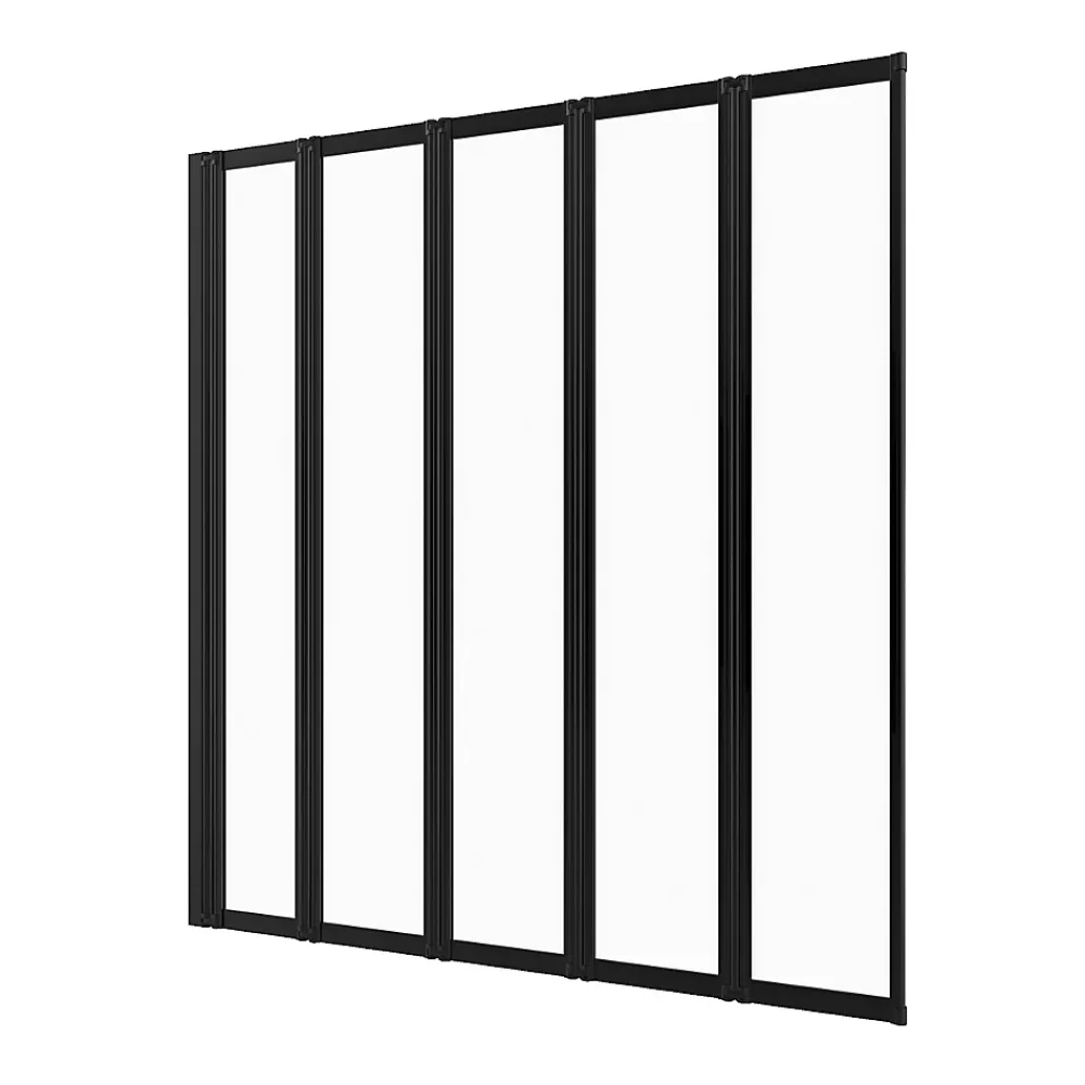 Galedo Pare baignoire Five 5 volets pivotants noir 143 x 125cm