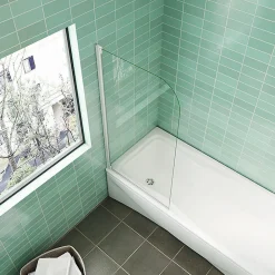 Pare-Baignoire|AICA Sanitaire Pare baignoire L.70 x H.130cm profilé blanc écran paroi pivotante - Installation réversible - 4mm verre sécurité