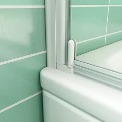 Pare-Baignoire|AICA Sanitaire Pare baignoire L.70 x H.130cm profilé blanc écran paroi pivotante - Installation réversible - 4mm verre sécurité