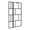 Vente-unique Pare baignoire noir mat au style industriel avec volet pivotant - 100 x 140 cm - OBELINI