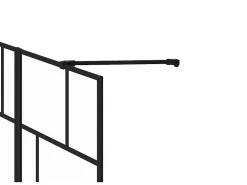 Vente-unique Pare baignoire noir mat au style industriel avec volet pivotant - 100 x 140 cm - OBELINI
