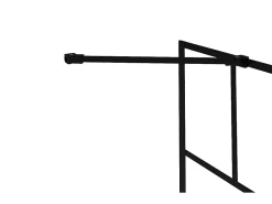 Vente-unique Pare baignoire noir mat au style industriel avec volet pivotant - 100 x 140 cm - OBELINI