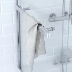Pare-Baignoire|Aurlane Pare baignoire Pivotant avec Porte-Serviette 85x150cm - Profilé Chrome - Verre 6mm - TSHAPE CHROMED
