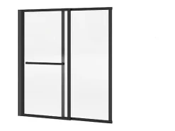 Pare-Baignoire|Vente-unique Pare baignoire pivotant et relevable avec porte serviette - Noir mat - 120 x 140 cm - VESLIRA