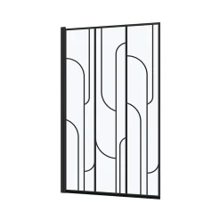 Galedo Pare baignoire pivotant l.80 x H.140 cm profilés noirs, Art Déco