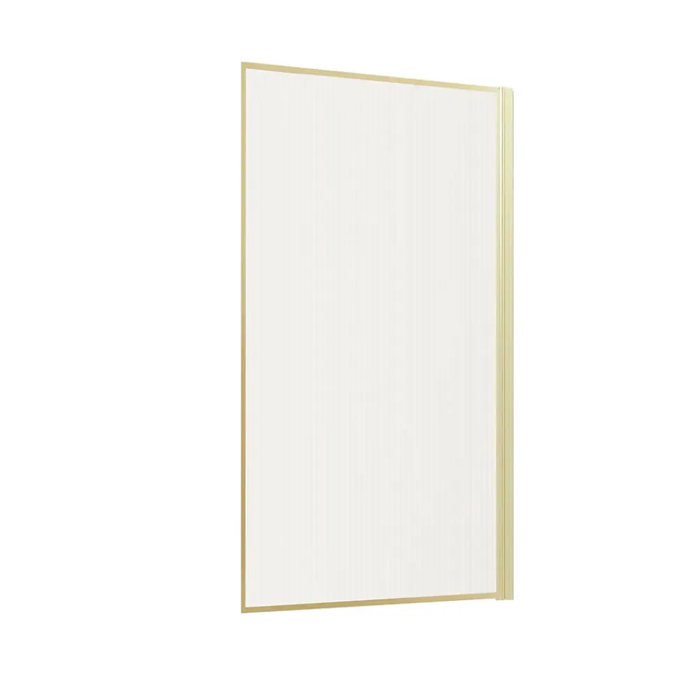 Pare-Baignoire|Galedo Pare baignoire pivotant l.80 x H.140 cm verre ondulé et profilés doré brossé, Edge