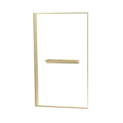 Pare-Baignoire|Galedo Pare baignoire pivotant l.80 x H.140 cm profilés doré brossé avec porte serviette et étagère, Edge