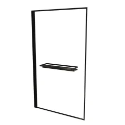 Galedo Pare baignoire pivotant l.80 x H.140 cm profilés noirs avec porte serviette et étagère, Edge