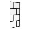 Vente-unique Pare baignoire pivotant style industriel - 90 x 140 cm - Noir mat - Verre - RIVANON