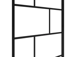 Vente-unique Pare baignoire pivotant style industriel - 90 x 140 cm - Noir mat - Verre - RIVANON