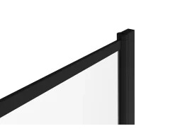 Vente-unique Pare baignoire pivotant style industriel - 90 x 140 cm - Noir mat - Verre - RIVANON