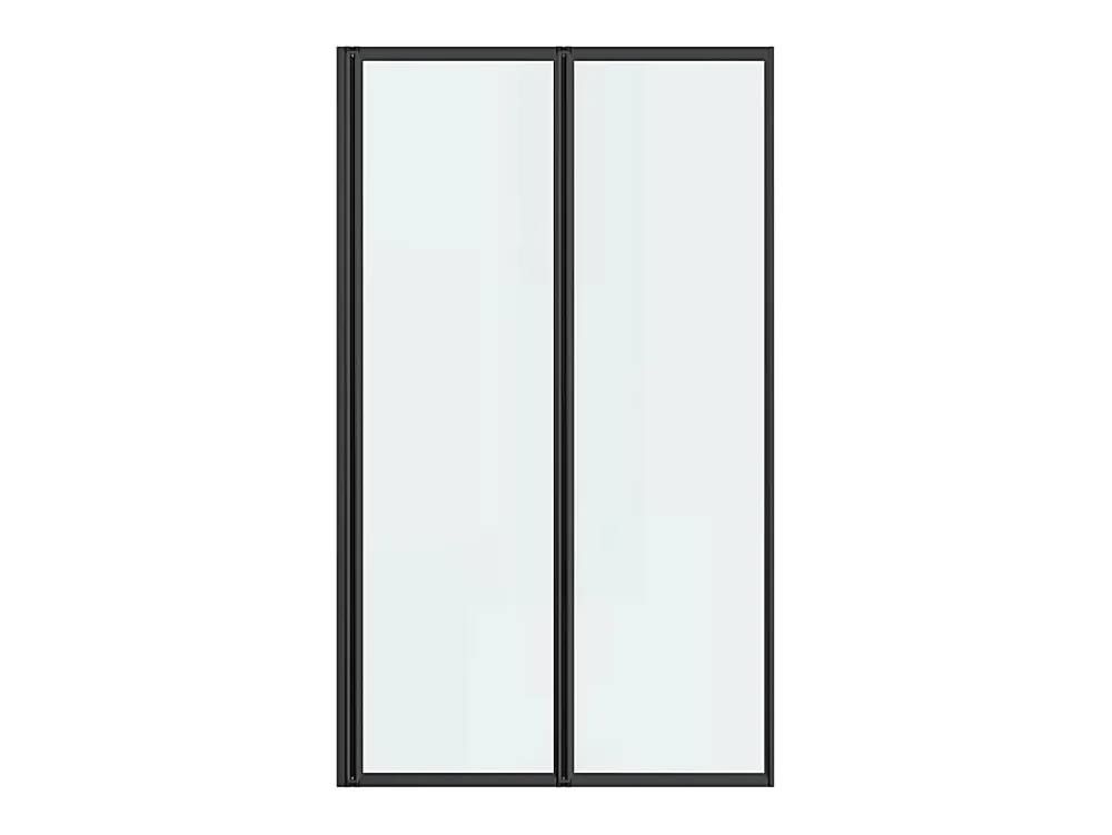 Vente-unique Pare baignoire pliant en métal style atelier - Noir mat - 80 x 140 cm - DISTRICT