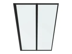 Vente-unique Pare baignoire pliant en métal style atelier - Noir mat - 80 x 140 cm - DISTRICT