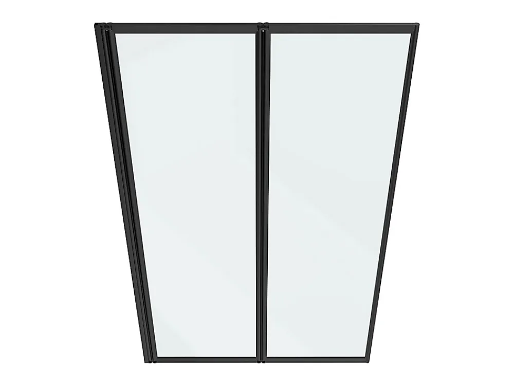 Vente-unique Pare baignoire pliant en métal style atelier - Noir mat - 80 x 140 cm - DISTRICT