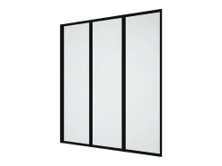 Vente-unique Pare baignoire pliant en métal style atelier - Noir mat - 120 x 140 cm - DISTRICT