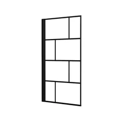 Pare-Baignoire|Aurlane Pare baignoire rabattable sérigraphié 80x140 cm - Finition Noir Mat - BLOCKS SCREEN