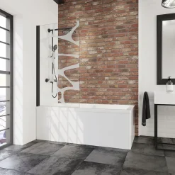 Pare-Baignoire|Schulte Pare baignoire rabattable transparent, profilé noir, H.140cm x L.80cm Zoé