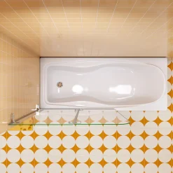 AICA Sanitaire pare baignoire 120x140cm,pivotant et repliable 180 degrés,5mm verre de sécurit,facile à nettoyer