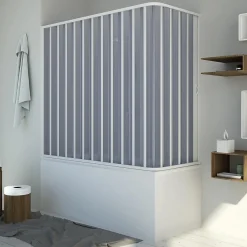 Pare-Baignoire|Forte Pare baignoire70x170 CM H150 en Plastique pvc modèle Santorini avec l'ouverture latérale