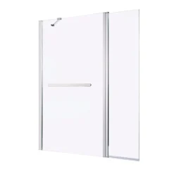 Pare-Baignoire|GoodHome Pare-baignoire 1 volet + retour verre transparent anticalcaire Nubia H. 150 x l. 124 cm