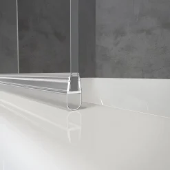 Schulte Pare-baignoire 1 volet pivotant 80 x 140 cm, verre transparent anticalcaire, profilé chrome, Capri