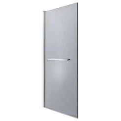 GoodHome Pare-baignoire 1 volet verre gris fumé anticalcaire Nubia H. 150 x l. 95 cm