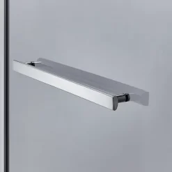 GoodHome Pare-baignoire 1 volet verre gris fumé anticalcaire Nubia H. 150 x l. 95 cm