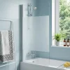 GoodHome Pare-baignoire 1 volet verre effet dépoli anticalcaire Calera H. 140 x l. 85 cm