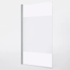 GoodHome Pare-baignoire 1 volet verre effet dépoli anticalcaire Calera H. 140 x l. 85 cm