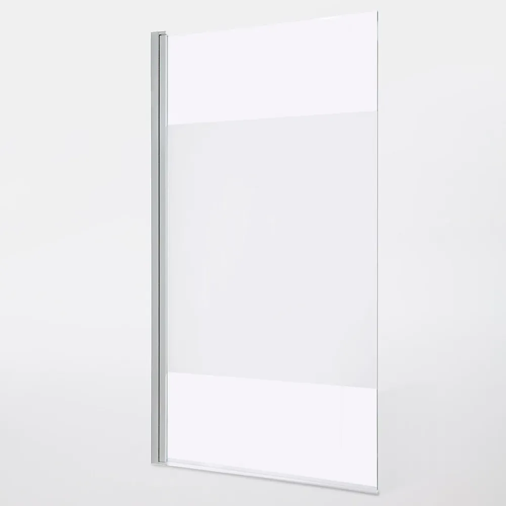 GoodHome Pare-baignoire 1 volet verre effet dépoli anticalcaire Calera H. 140 x l. 85 cm