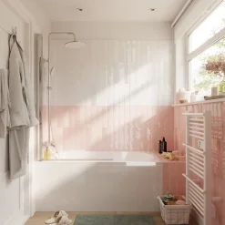 Pare-Baignoire|GoodHome Pare-baignoire 1 volet verre transparent anticalcaire Calera H. 140 x l. 85 cm