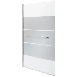 Pare-Baignoire|GoodHome Pare-baignoire 1 volet verre miroir anticalcaire Nubia H. 150 x l. 95 cm