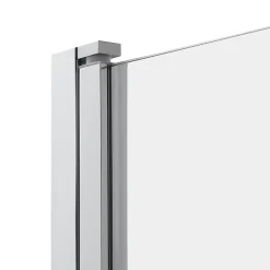 Pare-Baignoire|GoodHome Pare-baignoire 1 volet verre miroir anticalcaire Nubia H. 150 x l. 95 cm