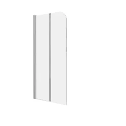 Pare-Baignoire|Allibert Pare-baignoire 2 volets pivotants design 80x140 cm aluminium chromé 5 mm - Kordo