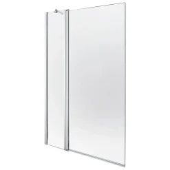 GoodHome Pare-baignoire 2 volets verre transparent profilé finition poli Calera H. 140 x l. 104 cm