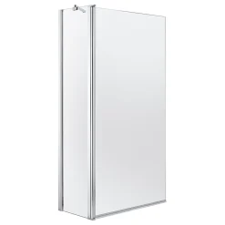 GoodHome Pare-baignoire 2 volets verre transparent profilé finition poli Calera H. 140 x l. 104 cm