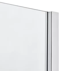 GoodHome Pare-baignoire 2 volets verre transparent profilé finition poli Calera H. 140 x l. 104 cm
