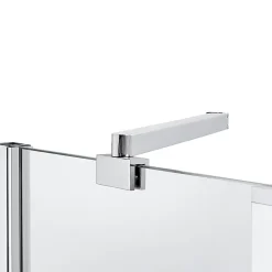 GoodHome Pare-baignoire 2 volets verre transparent profilé finition poli Calera H. 140 x l. 104 cm