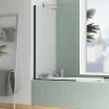 Pare-Baignoire|Galedo Pare-baignoire 140 x 80 cm noir mat Essentiel