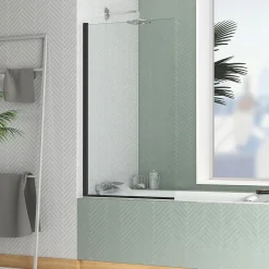 Pare-Baignoire|Galedo Pare-baignoire 130 x 70 cm noir mat Essentiel